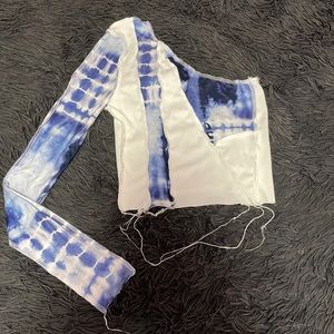 Y2K One-Shoulder Patchwork Crop Top